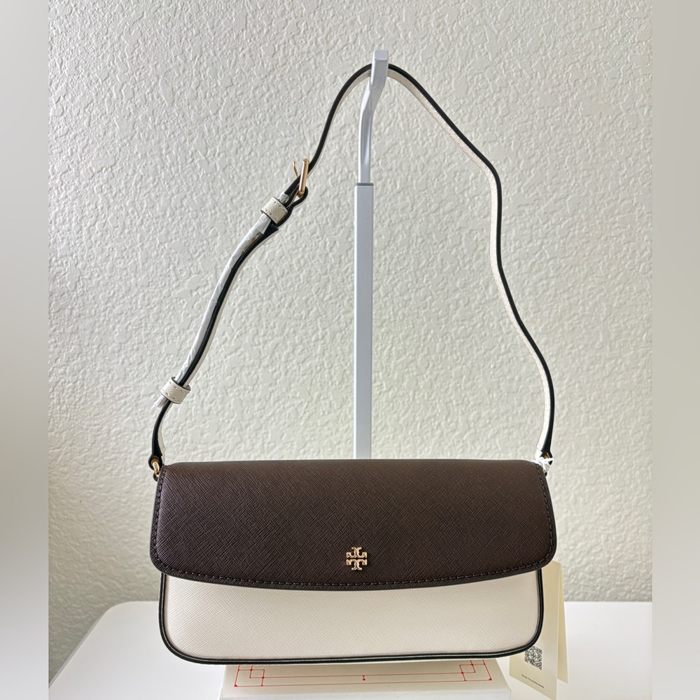 Tory Burch Brown and White Bag
